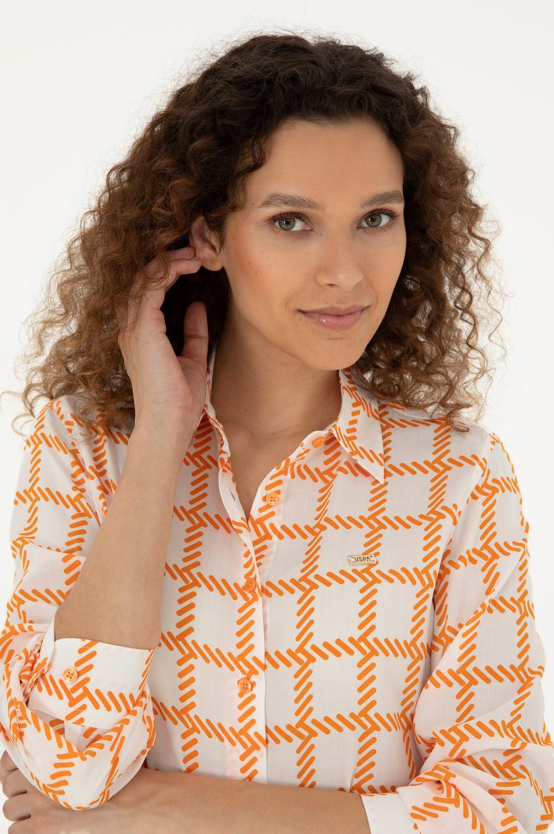 Kadın Turuncu Uzun Kollu Gömlek