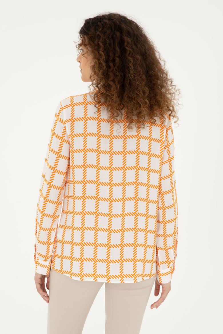 Kadın Turuncu Uzun Kollu Gömlek - 50289090013