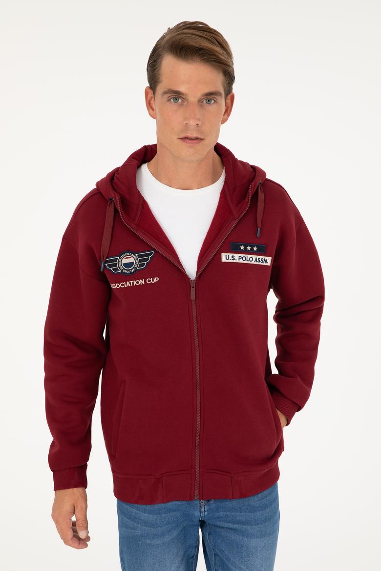 Erkek Bordo Örme Hırka - 50270798026