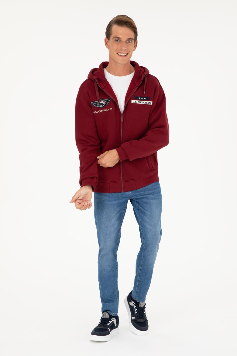 Erkek Bordo Örme Hırka - 50270798026