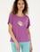 Kadın Mor Bisiklet Yaka Tişört