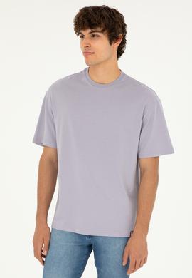 Erkek Comfort Fit Bisiklet Yaka Gri Tişört - 50294216066