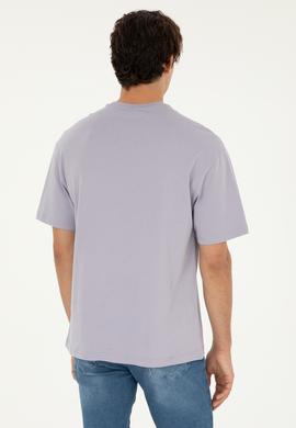 Erkek Comfort Fit Bisiklet Yaka Gri Tişört - 50294216066