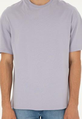 Erkek Comfort Fit Bisiklet Yaka Gri Tişört - 50294216066