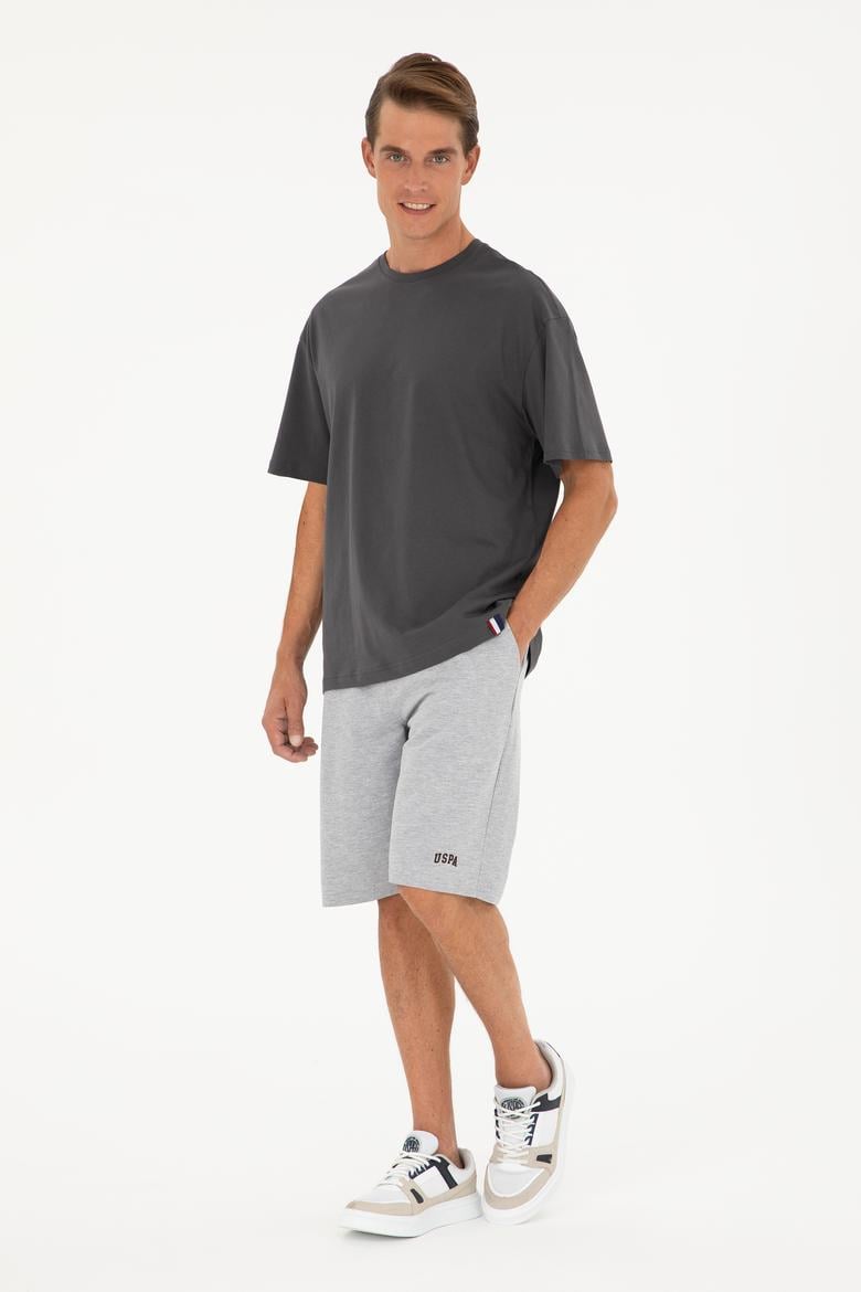 Erkek Comfort Fit Bisiklet Yaka Antrasit Tişört - 50294216079