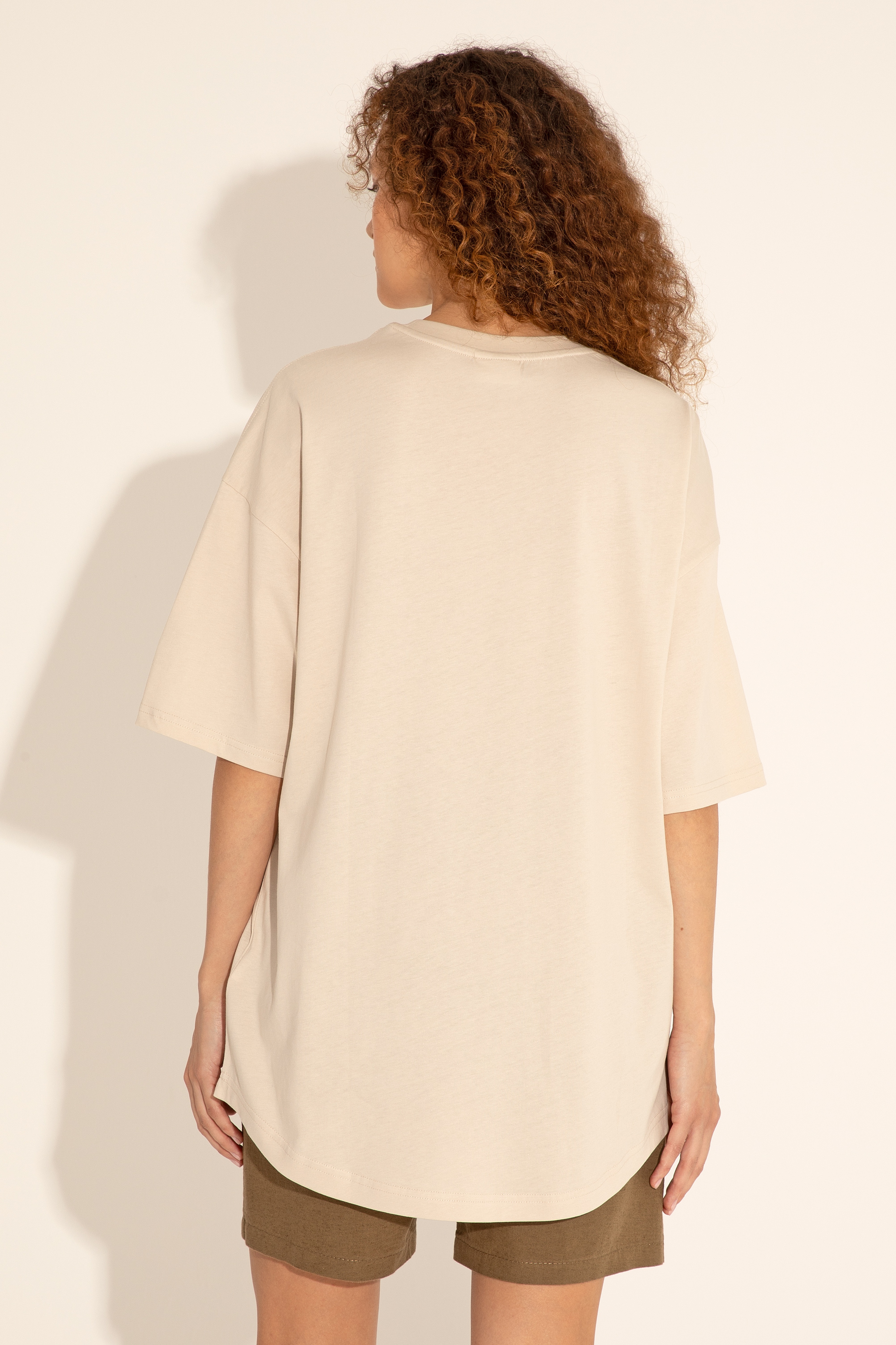 Erkek Comfort Long Fit Bisiklet Yaka Taş Tişört - Image 4