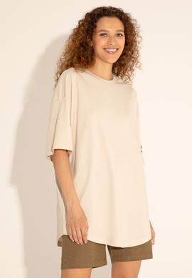 Erkek Comfort Long Fit Bisiklet Yaka Taş Tişört - 50284629008