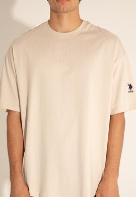 Erkek Comfort Long Fit Bisiklet Yaka Taş Tişört - 50284629008