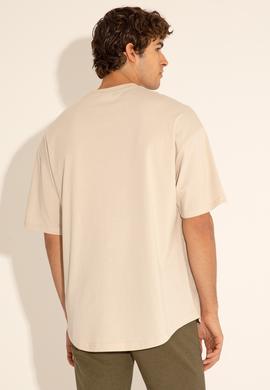 Erkek Comfort Long Fit Bisiklet Yaka Taş Tişört - 50284629008