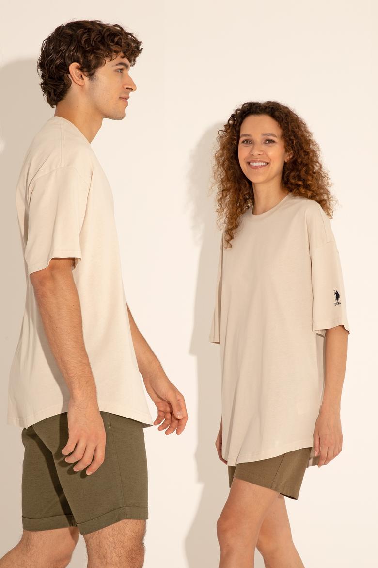 Erkek Comfort Long Fit Bisiklet Yaka Taş Tişört