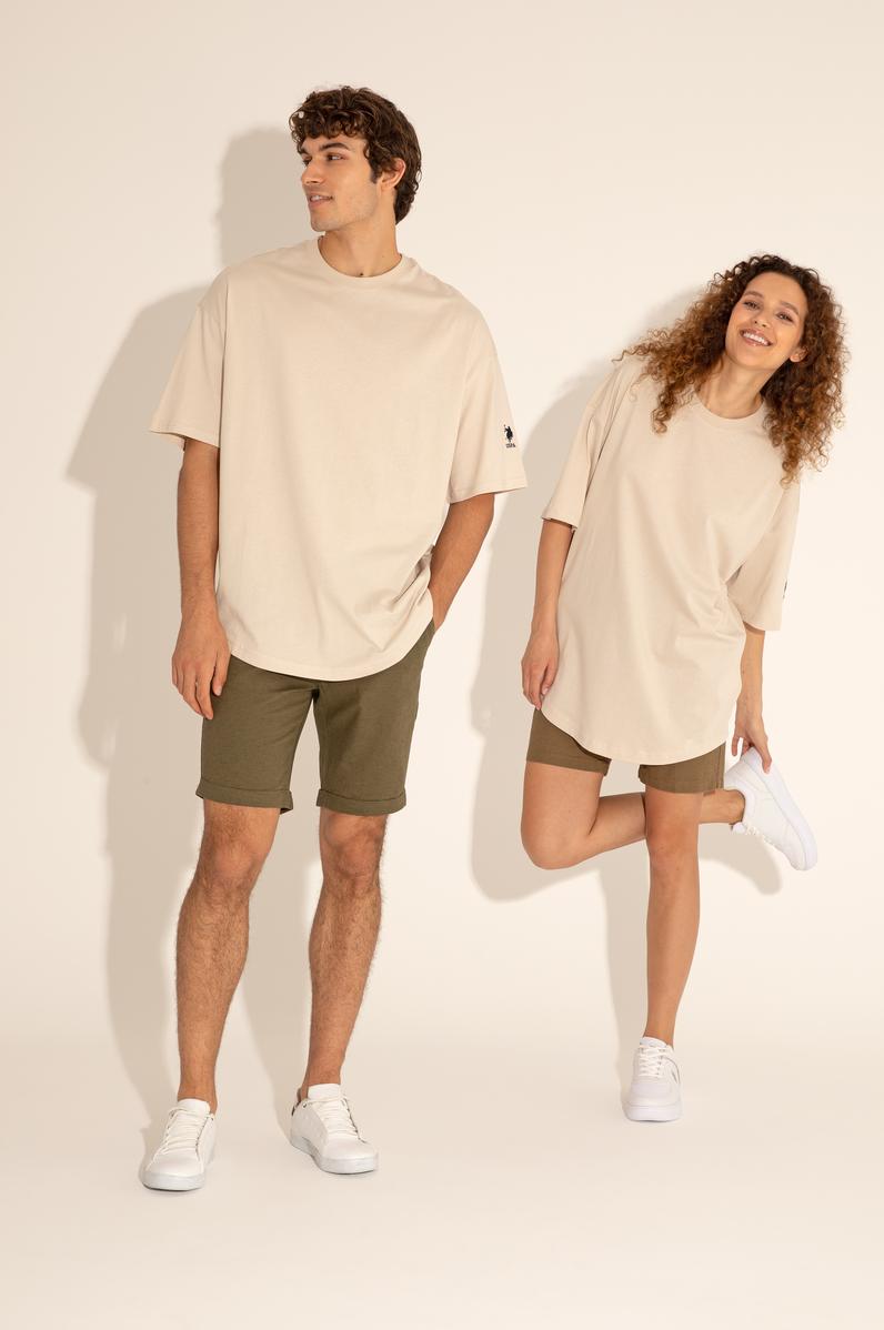 Erkek Comfort Long Fit Bisiklet Yaka Taş Tişört