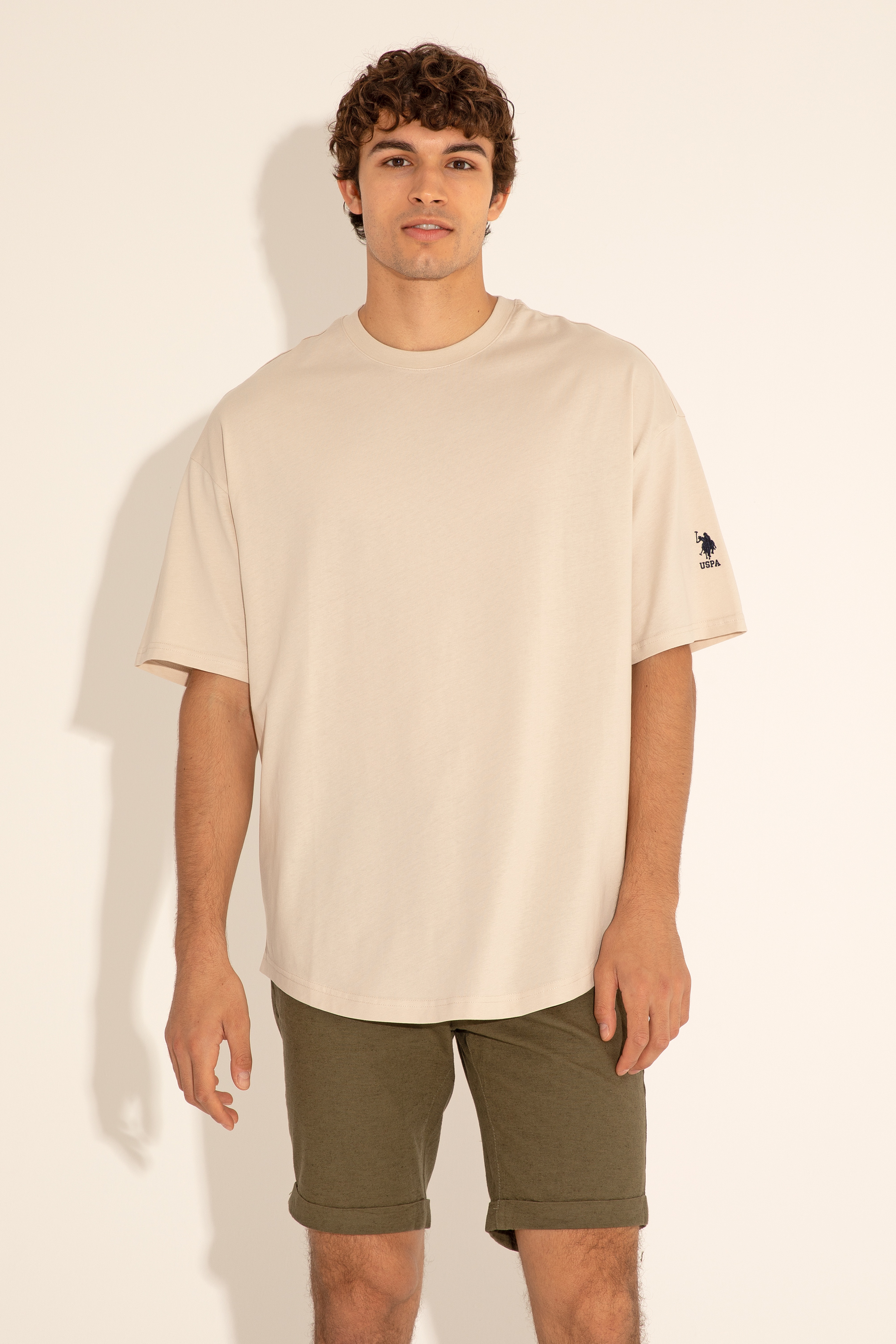 Erkek Comfort Long Fit Bisiklet Yaka Taş Tişört - Image 5