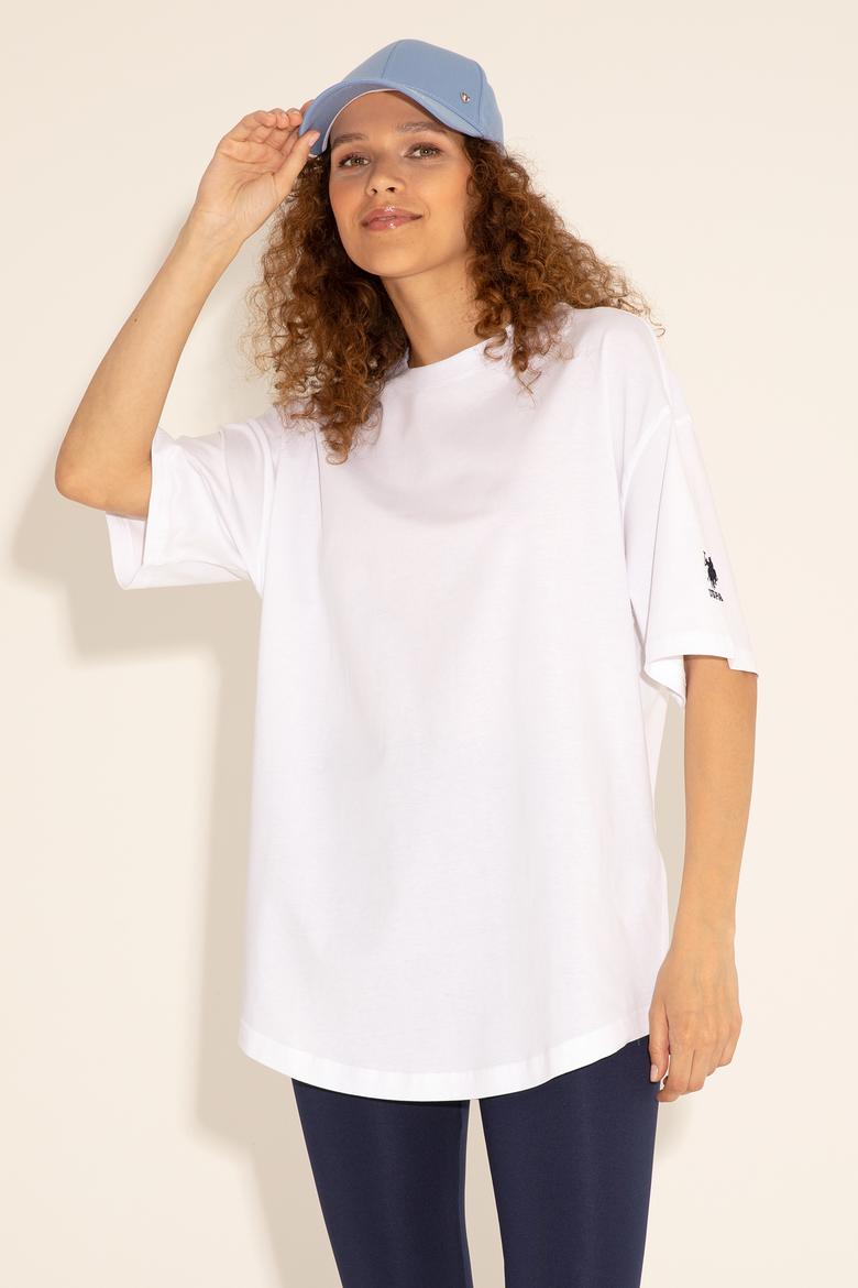 Erkek Comfort Long Fit Bisiklet Yaka Beyaz Tişört - 50284629041