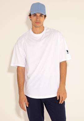 Erkek Comfort Long Fit Bisiklet Yaka Beyaz Tişört - 50284629041