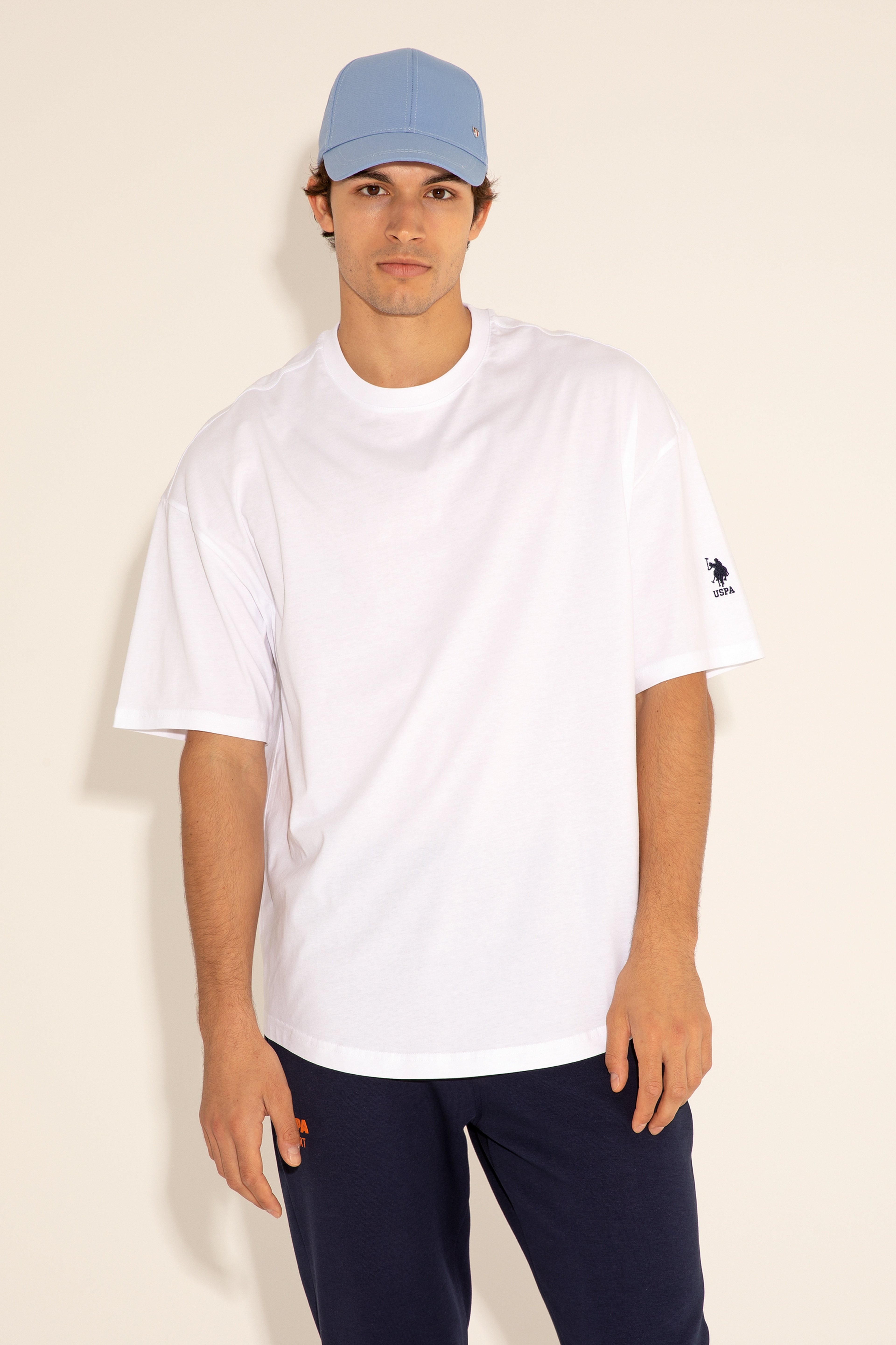 Erkek Comfort Long Fit Bisiklet Yaka Beyaz Tişört
