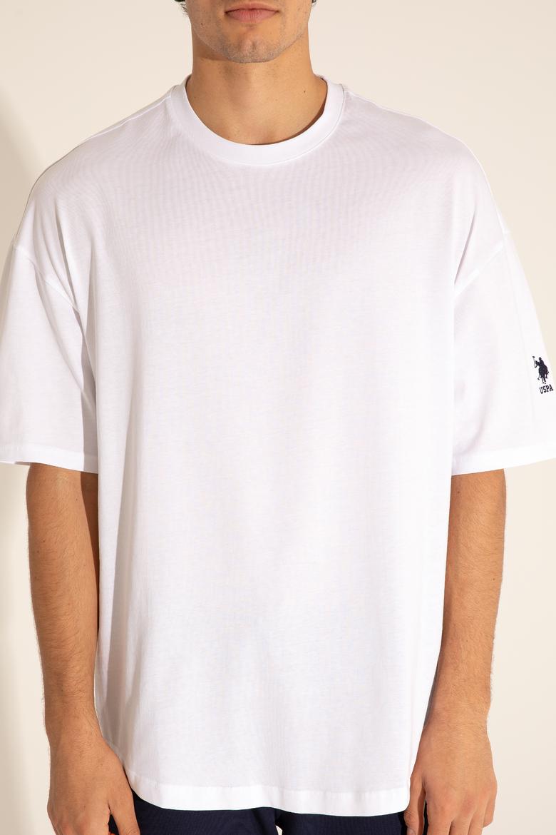 Erkek Comfort Long Fit Bisiklet Yaka Beyaz Tişört - 50284629041