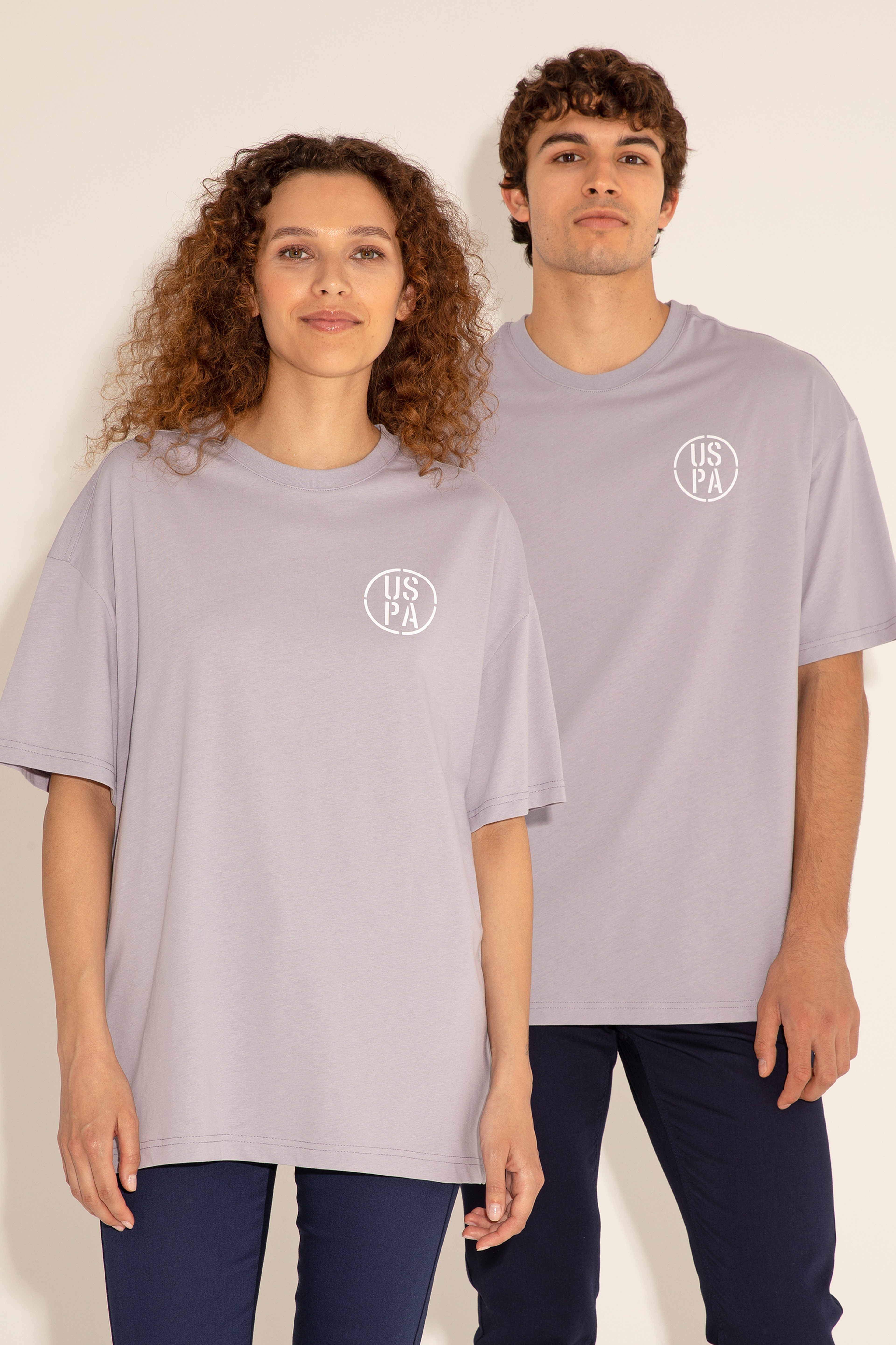 Erkek Oversize Fit Bisiklet Yaka Gri Tişört