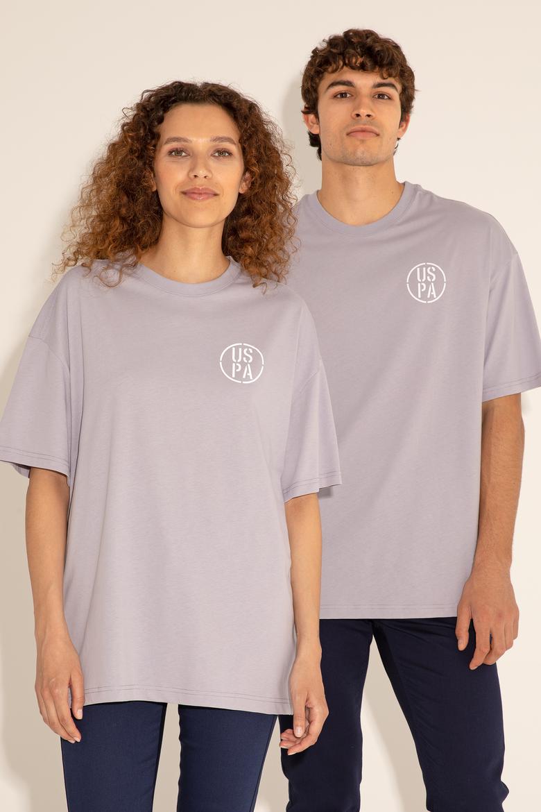 Erkek Oversize Fit Bisiklet Yaka Gri Tişört - 50289283021