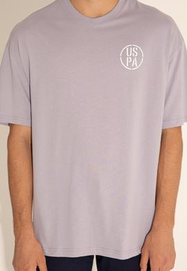 Erkek Oversize Fit Bisiklet Yaka Gri Tişört - 50289283021