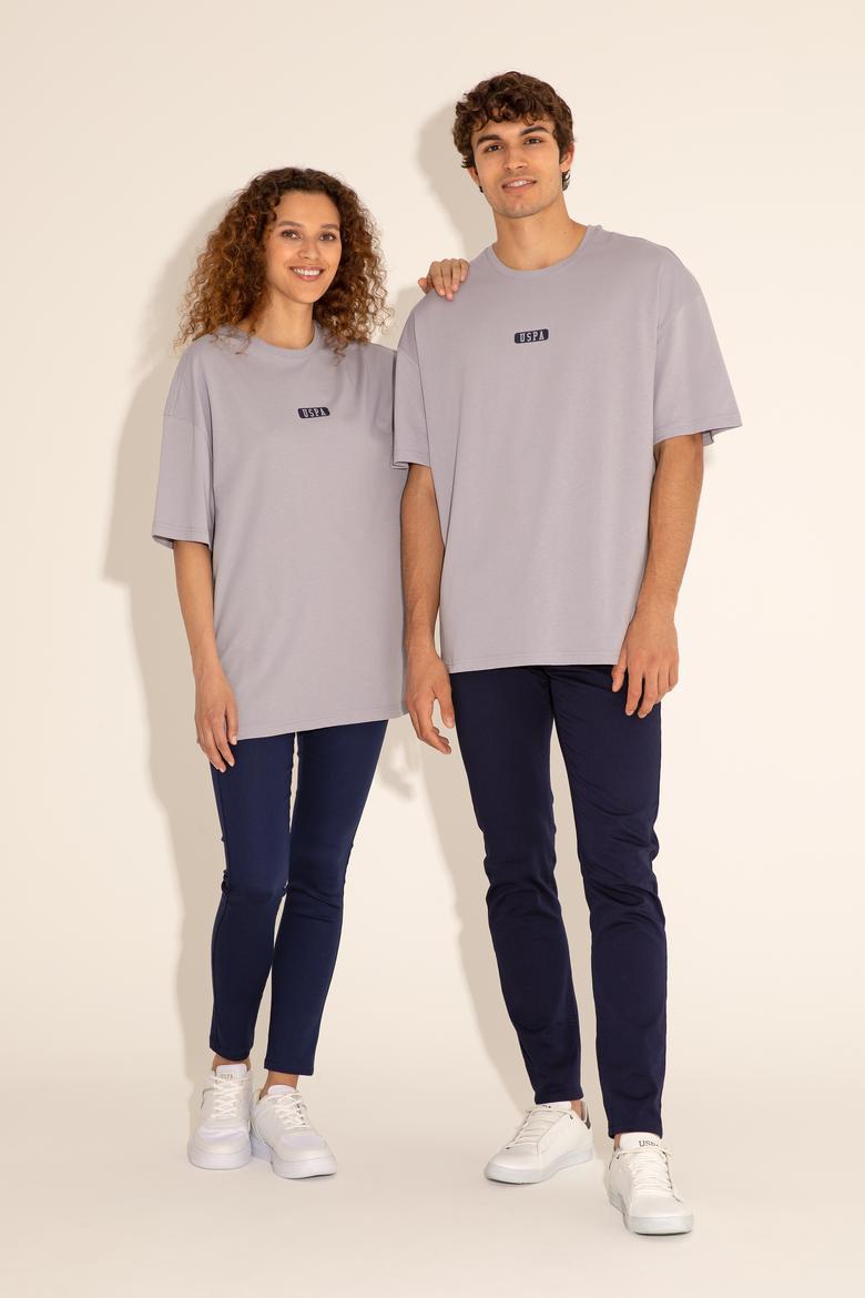 Erkek Oversize Fit Bisiklet Yaka Gri Tişört