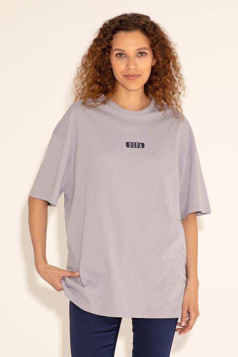 Erkek Oversize Fit Bisiklet Yaka Gri Tişört - 50289280031