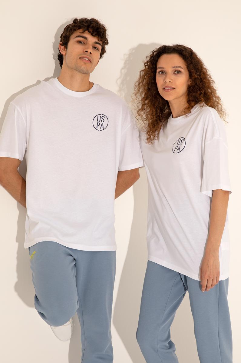 Erkek Oversize Fit Bisiklet Yaka Beyaz Tişört