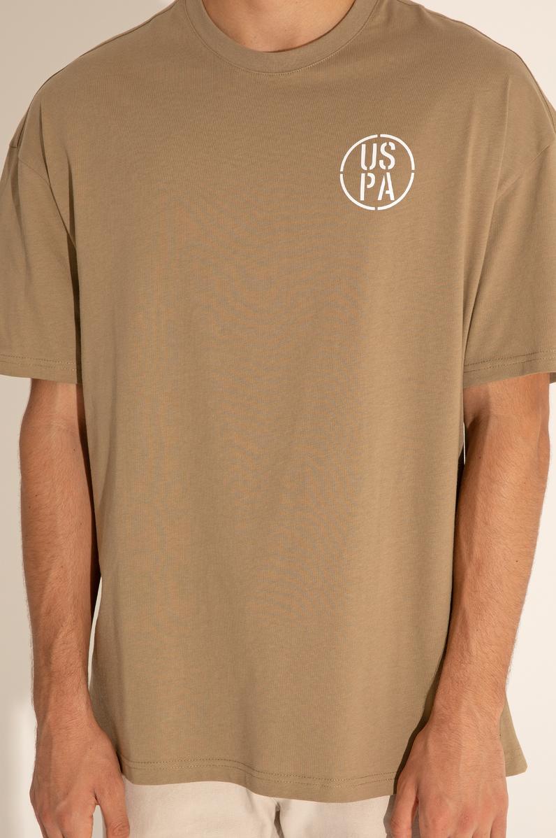 Erkek Oversize Fit Bisiklet Yaka Haki Tişört