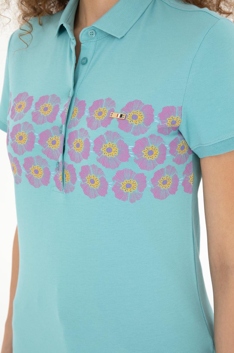 Kadın Mint Polo Yaka Tişört