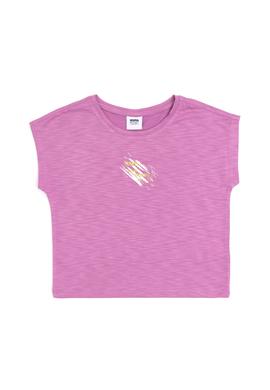 Kız Çocuk Menekşe Bisiklet Yaka Tişört - 50284354033