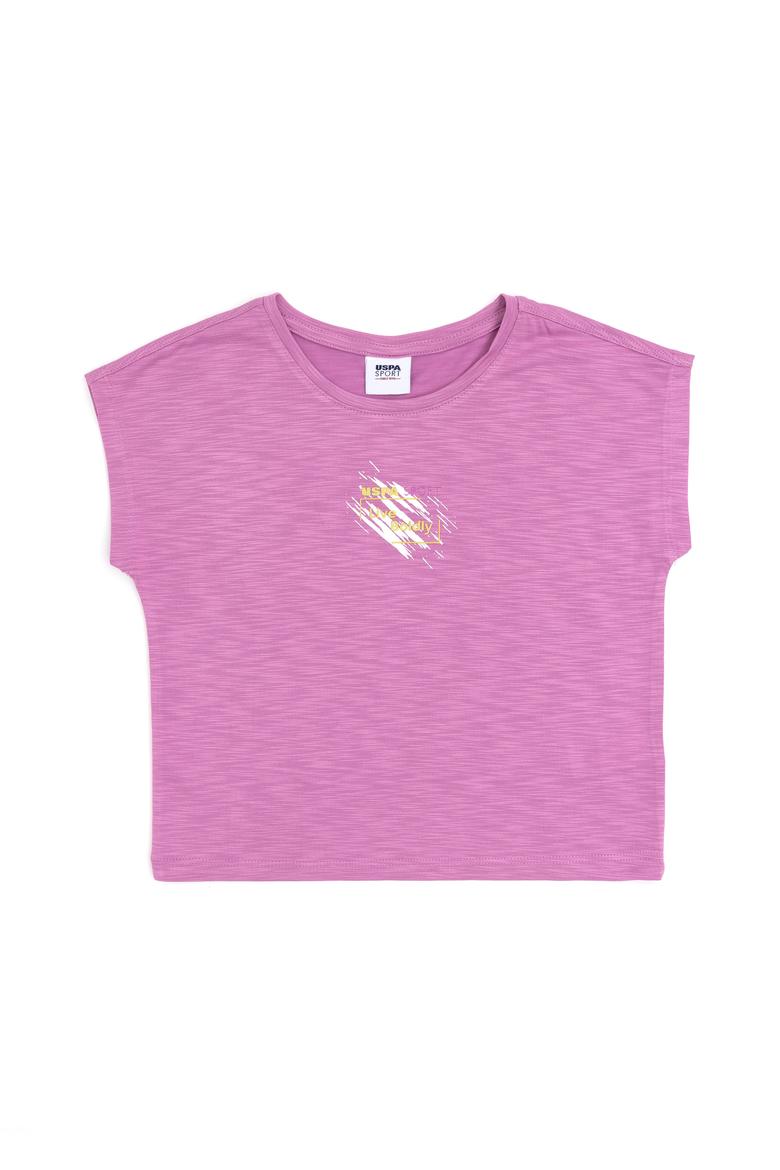 Kız Çocuk Menekşe Bisiklet Yaka Tişört