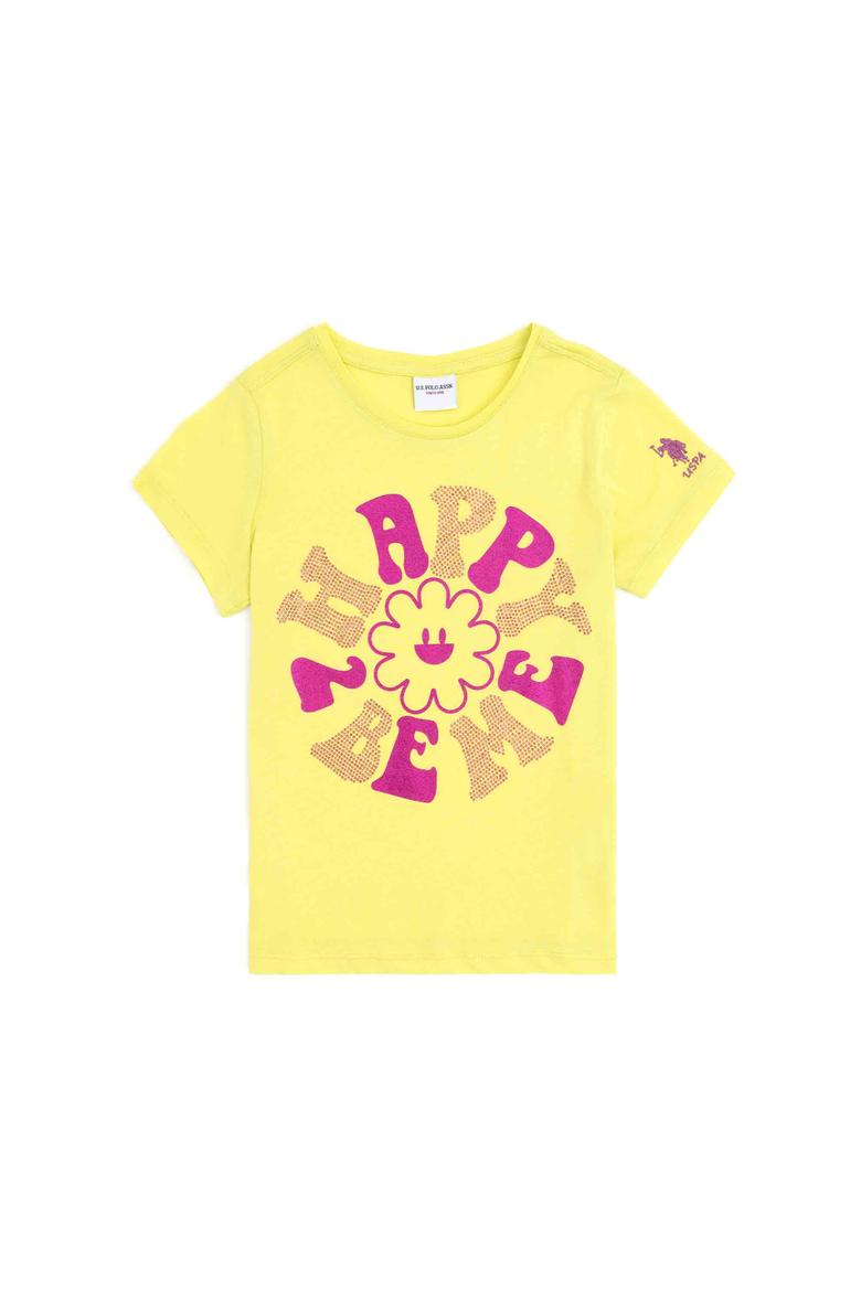 Kız Çocuk Fıstık Yeşili Bisiklet Yaka Tişört