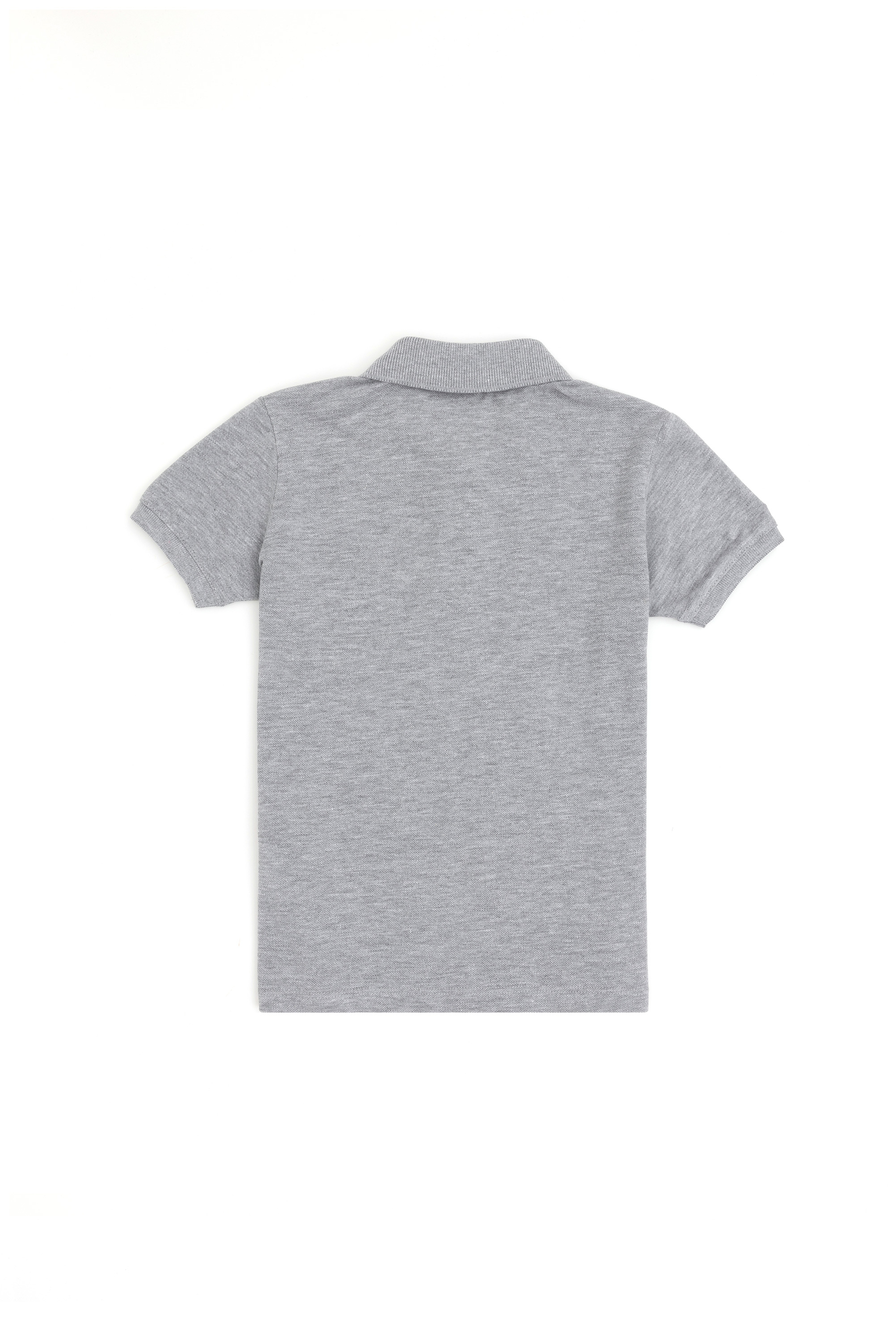 Erkek Çocuk Gri Melanj Basic Polo Yaka Tişört - Image 2