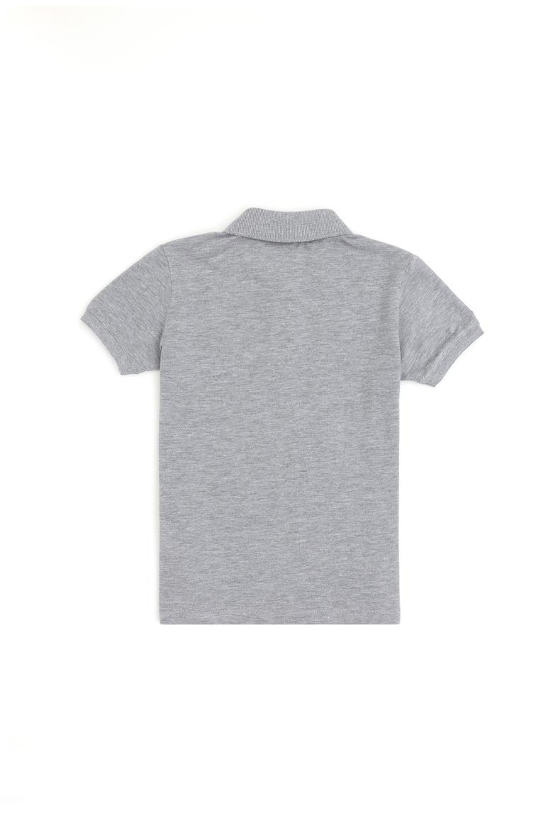 Erkek Çocuk Gri Melanj Basic Polo Yaka Tişört - 50279572012