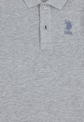 Erkek Çocuk Gri Melanj Basic Polo Yaka Tişört - 50279572012