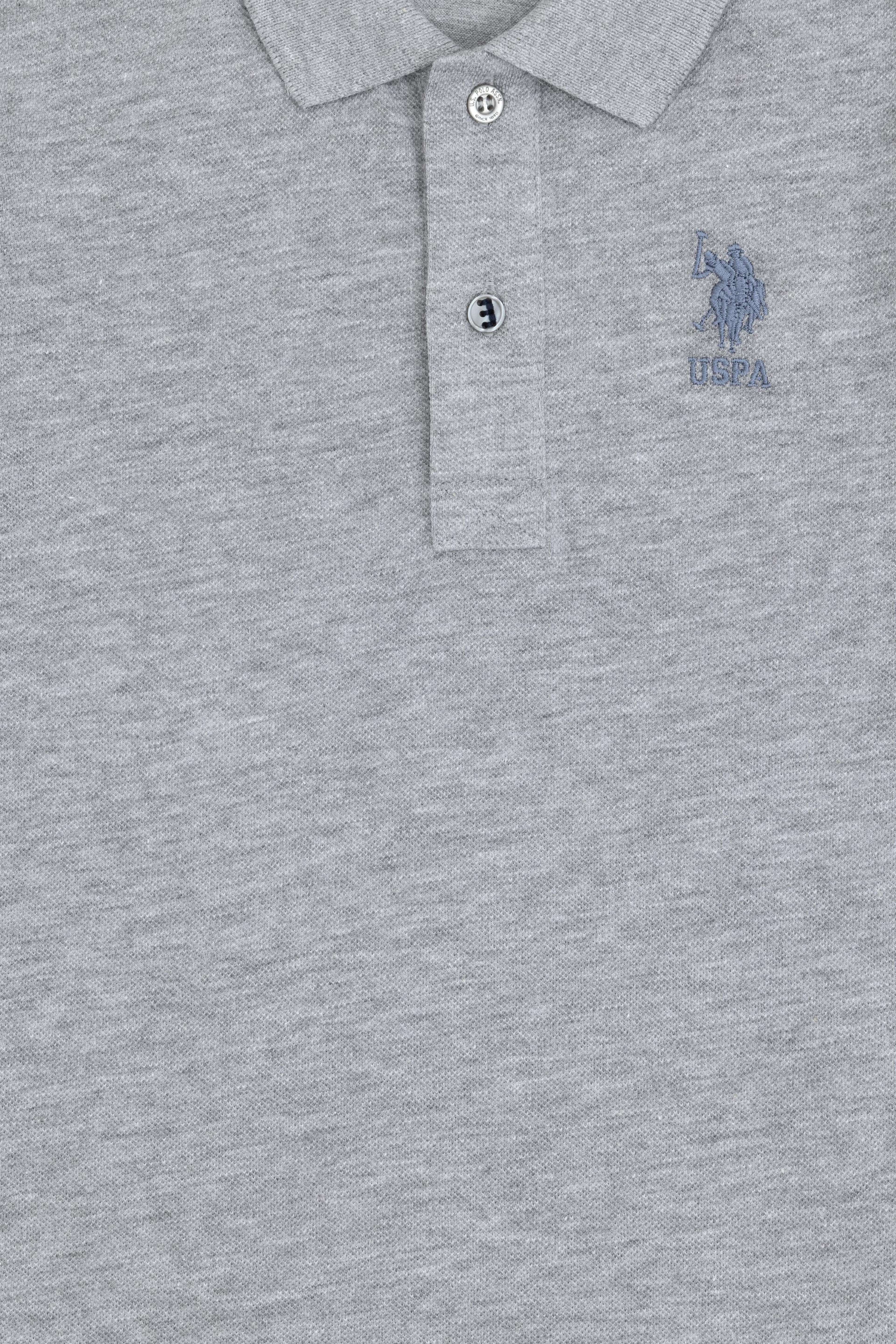 Erkek Çocuk Gri Melanj Basic Polo Yaka Tişört - Image 3