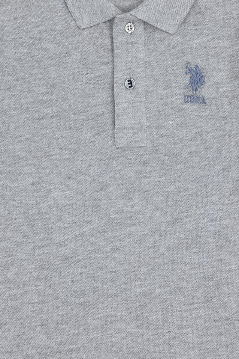 Erkek Çocuk Gri Melanj Basic Polo Yaka Tişört