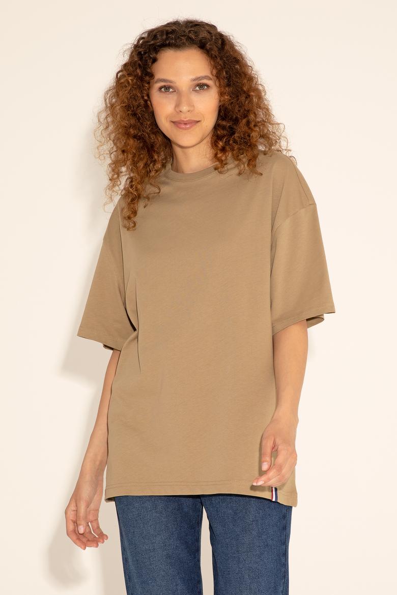 Erkek Comfort Fit Bisiklet Yaka Haki Tişört - 50294216059