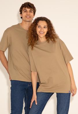 Erkek Comfort Fit Bisiklet Yaka Haki Tişört - 50294216059