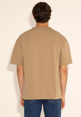 Erkek Comfort Fit Bisiklet Yaka Haki Tişört - 50294216059