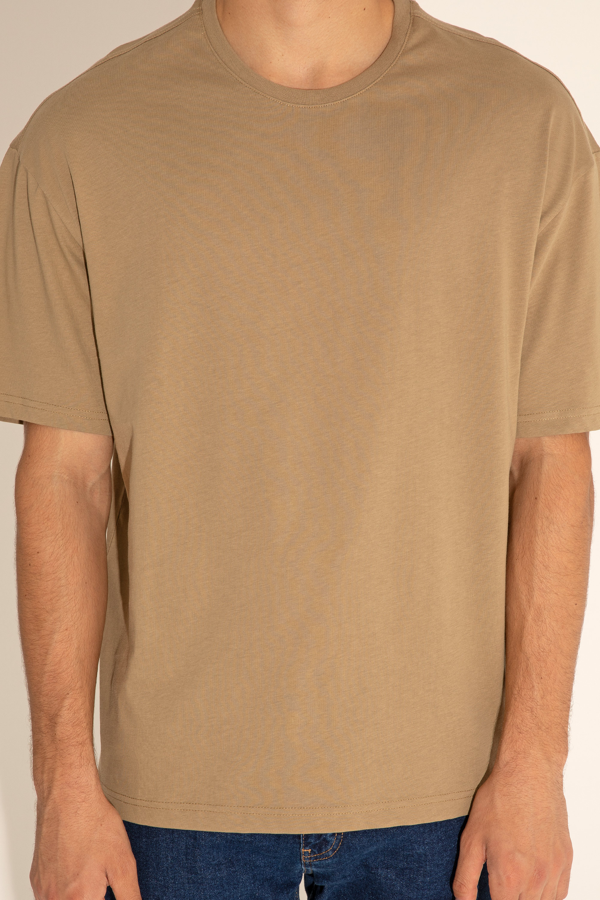 Erkek Comfort Fit Bisiklet Yaka Haki Tişört - Image 7