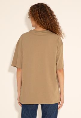 Erkek Comfort Fit Bisiklet Yaka Haki Tişört - 50294216059