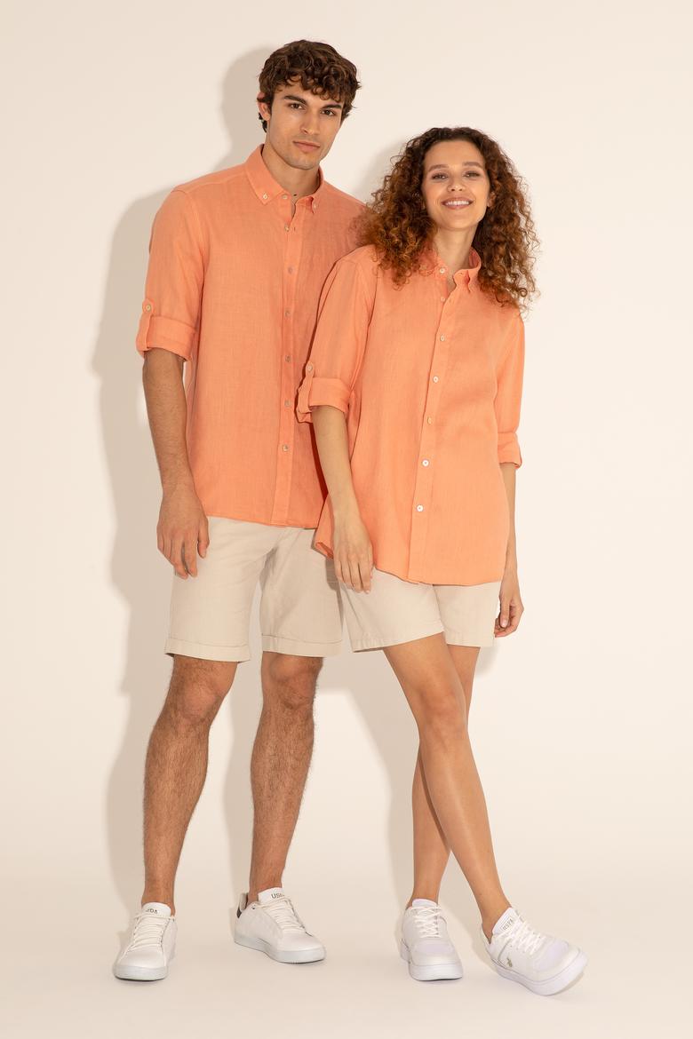 Somon Unisex Keten Gömlek - 50284324086