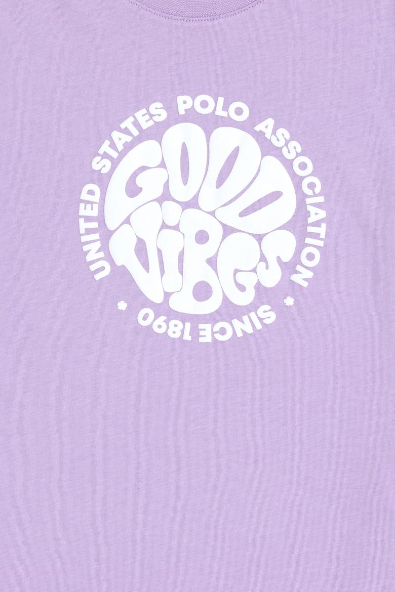 Erkek Çocuk Lila Bisiklet Yaka Tişört - 50281075038