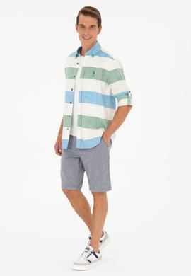 Erkek Lacivert Dokuma Şort - 50289423003