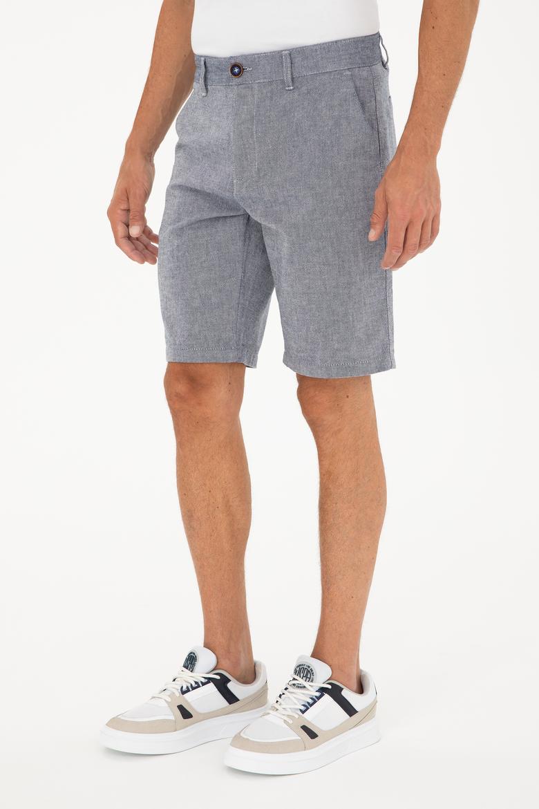 Erkek Lacivert Dokuma Şort - 50289423003