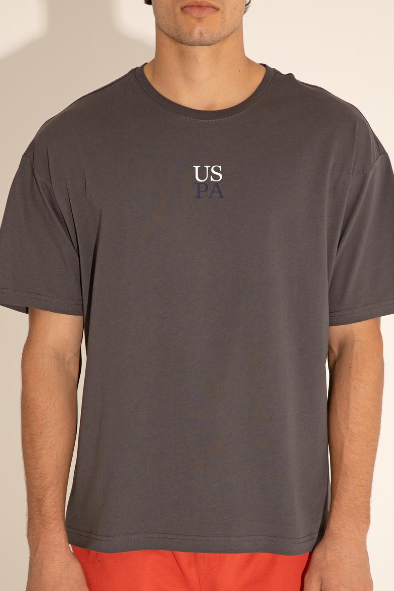 Erkek Comfort Fit Bisiklet Yaka Antrasit Tişört - 50289221051