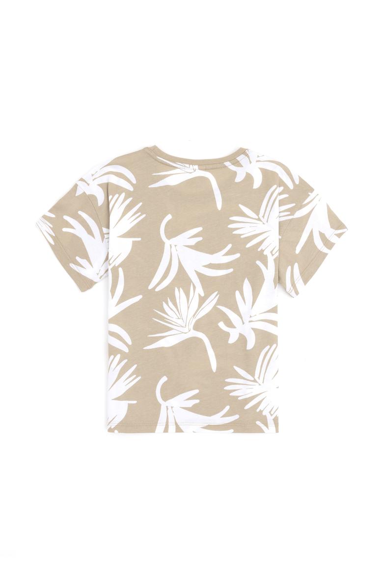 Erkek Çocuk Açık Haki Bisiklet Yaka Tişört - 50288055022