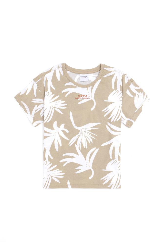 Erkek Çocuk Açık Haki Bisiklet Yaka Tişört