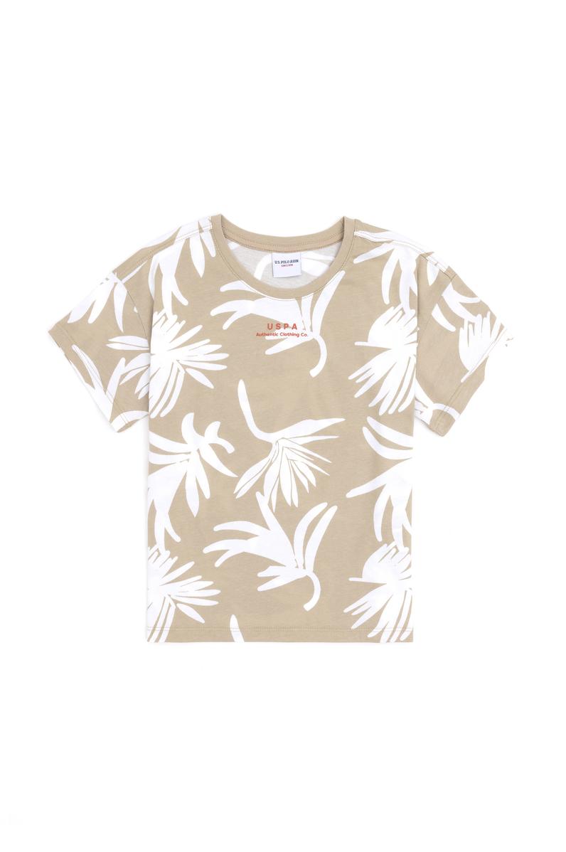 Erkek Çocuk Açık Haki Bisiklet Yaka Tişört