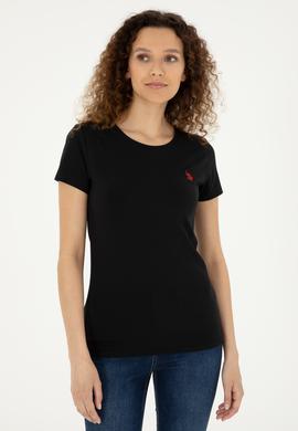 Kadın Siyah Basic Tişört - 50280033021